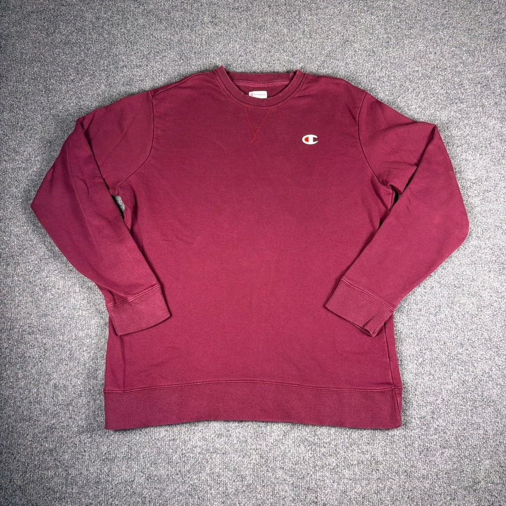 Champion Sweater Mens Dark Red Excellent Vintage Pullover‎ Logo Size M